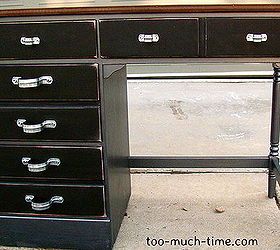 industrial chic desk, home decor, painted furniture, This is the final piece in all her glory