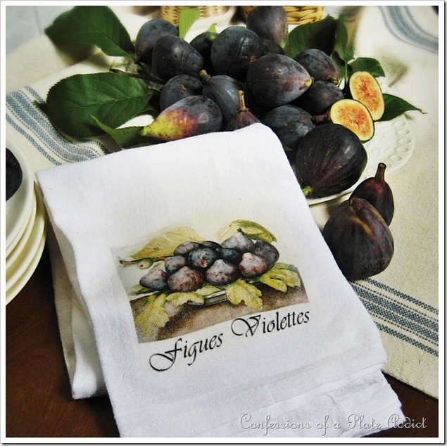 fall figs amp a tea towel to make i used a favorite painting and an iron on, crafts, home decor, seasonal holiday decor, Fall figs and a tea towel