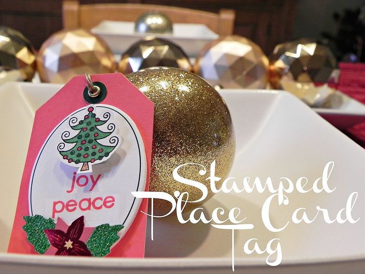 stamped tag place cards, seasonal holiday decor, Stamped Place Card Tags Tutorial found here