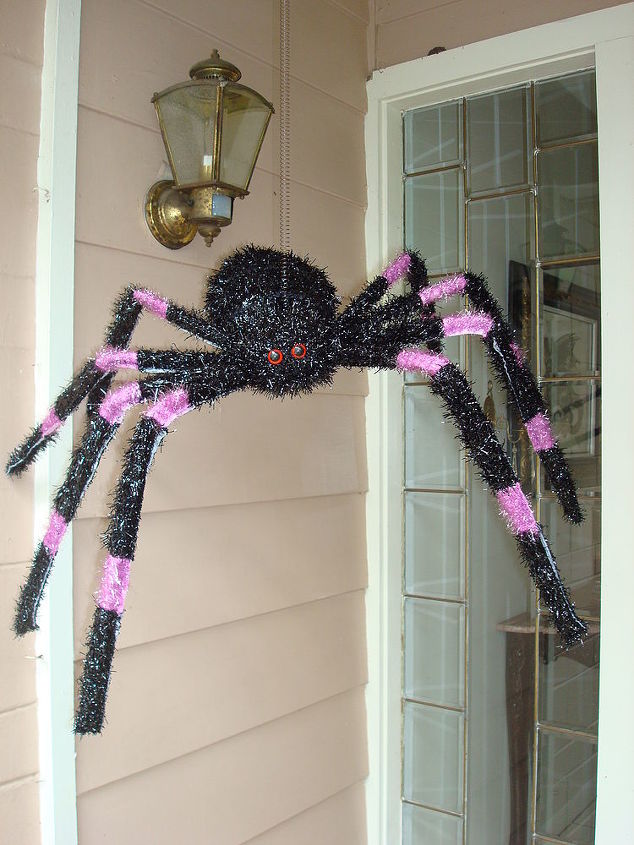 spider, halloween decorations, seasonal holiday d cor, Huge hairy legs I believe this one traveled through a nuclear power plant area in transit to my home which would explain the size and coloring