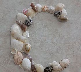diy seashell monogram, crafts, I arranged the shells and hot glued them to the stock paper C