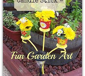 how to turn a thrift store candlestick into fun garden art, crafts, flowers, gardening