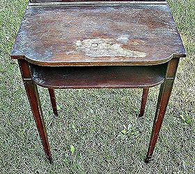 have ink spot on 1940 s mahagony telephone table but want to refinish, painted furniture, Before