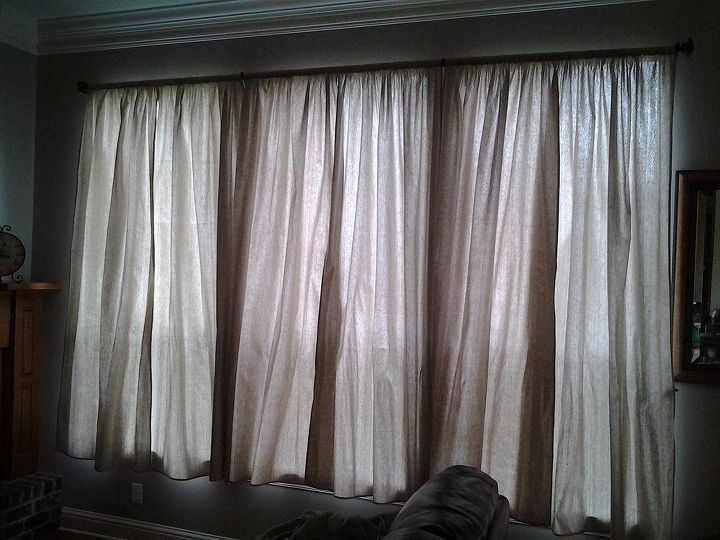 drop cloth curtains, reupholster, window treatments, windows