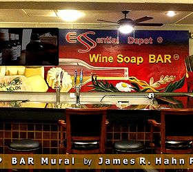 new mural, home decor, painting, Hahn mural for Wine Soap Bar in Sebring FL