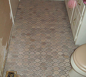 spa blue bathroom makeover on a budget, bathroom ideas, home improvement, tiling, The 1970 s tile which was taupe which matched the taupe toilet Yuck