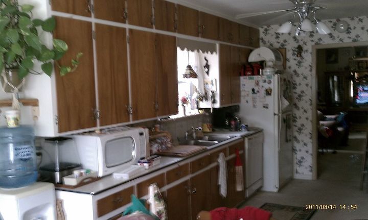 kitchen we our redoing it s time to start back at it again, doors, kitchen design, painting, The left side still to do yet got my work cut out for me I m doing most of the work