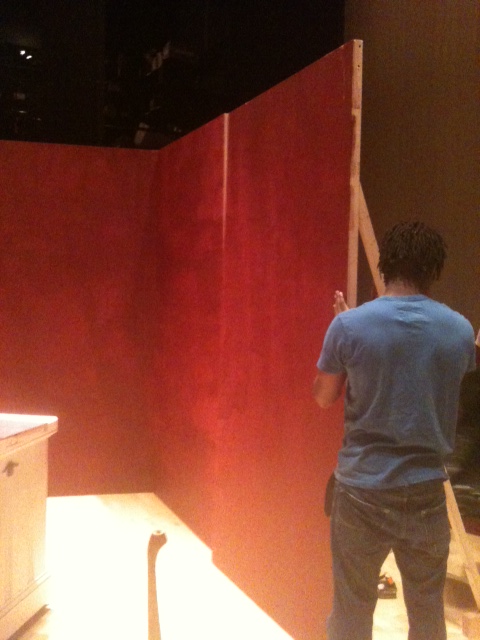 the play last christmas at the rialto center of arts last night was a huge success, Flats going up