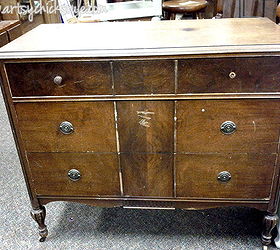 antique dresser to coffee server, chalk paint, painted furniture
