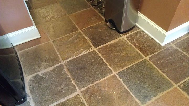 q mopping a slate floor, cleaning tips, flooring