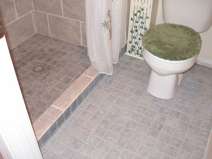 shower renovation, bathroom ideas, tiling, New tile floor and toilet