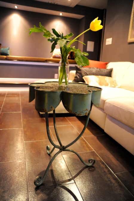 hey guys these are photos of my renovation for cbs better mornings atlanta shoot, home decor, okay this is my French inspired metal antiqued flower table I LOVE IT People either hate it or love it what do you think