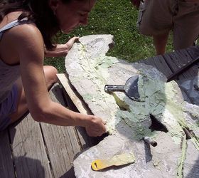 restoring a 65 year old cement statue, crafts, diy, how to, Here we are putting the body together