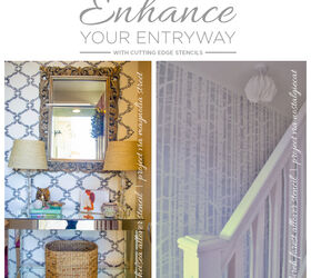 enhance entryway with stencils, foyer, painting, wall decor, Stencils can enhance a dull entryway just like they did for in these stenciled entryway projects