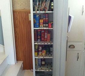 old metal cabinet turned into pantry, painted furniture, Metal Pantry