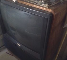 q what to do with old tv in wooden box, repurposing upcycling