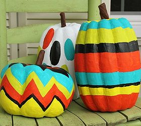 painting pumpkins, crafts, halloween decorations, seasonal holiday decor, I painted them with acrylic paint