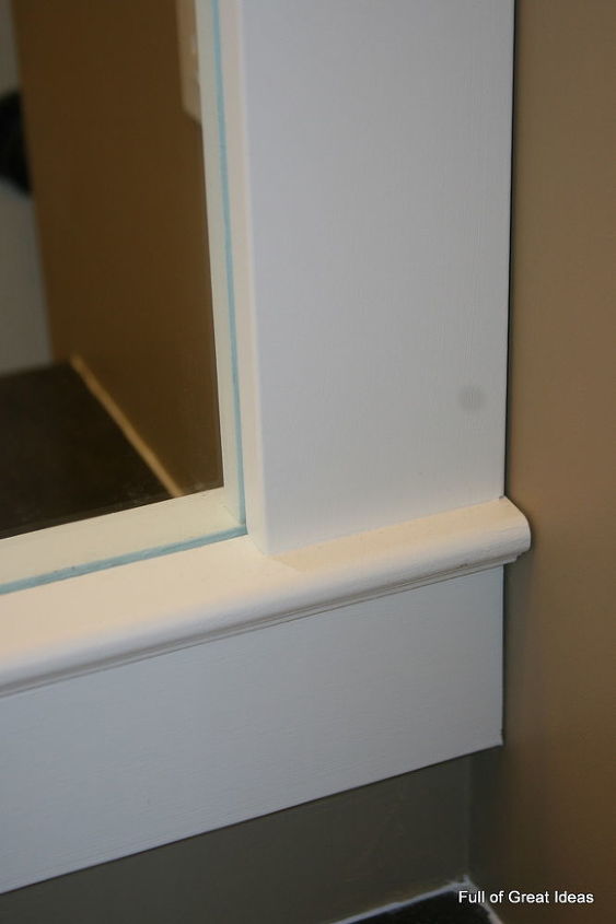 how to upgrade your builder grade mirror frame it cost us around 30, crafts