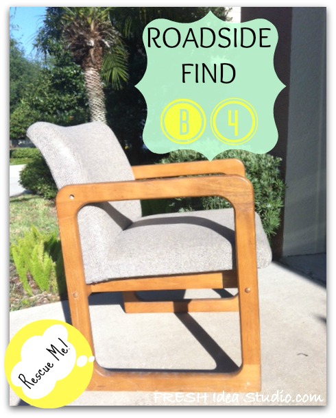f ugly chair gets a peppy preppy makeover a tutorial, painted furniture, This Free Chair was just calling out Rescue Me