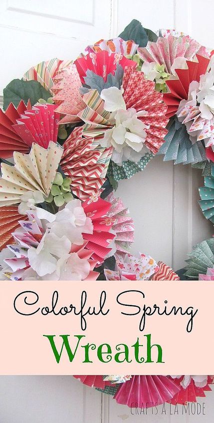 colorful spring wreath springfever, crafts, seasonal holiday decor, wreaths, This wreath came out way better than I thought it would It s refreshing believe me especially when some projects don t turn out that great