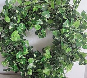 diy boxwood amp bead board wall art, crafts, home decor, wreaths, I chose greenery with the color and shape that resembled boxwood since that was the look I was going for However YOU can use ANY kind of greenery you like for whatever look you like