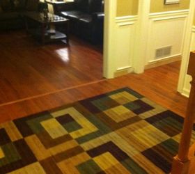 my fiance a huge diy er and i replaced the carpet with real hardwood floors this, flooring, hardwood floors, living room ideas, Foyer and Living Room