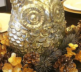 spruce up your thanksgiving dining room for under 20, seasonal holiday d cor, thanksgiving decorations, I love my faux depression glass chunky owl