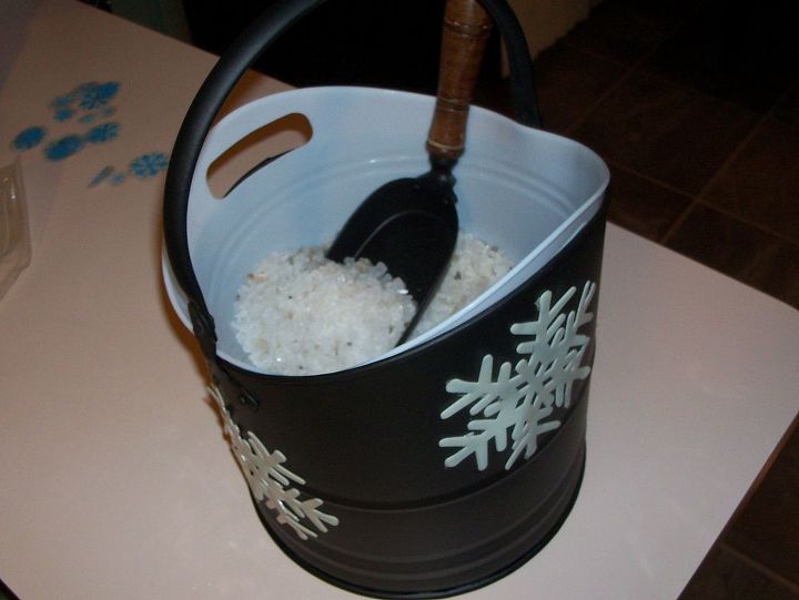 diy salt bucket let it snow, crafts, repurposing upcycling, My diy salt bucket
