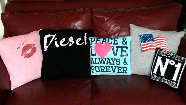 re purpose t shirts into funky cushion covers, crafts, repurposing upcycling