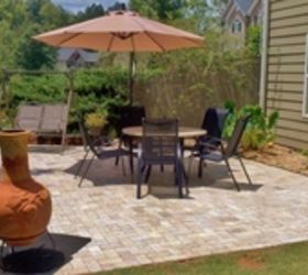 diy a new patio made of solid granite pavers better than cement pavers, concrete masonry, outdoor living, patio