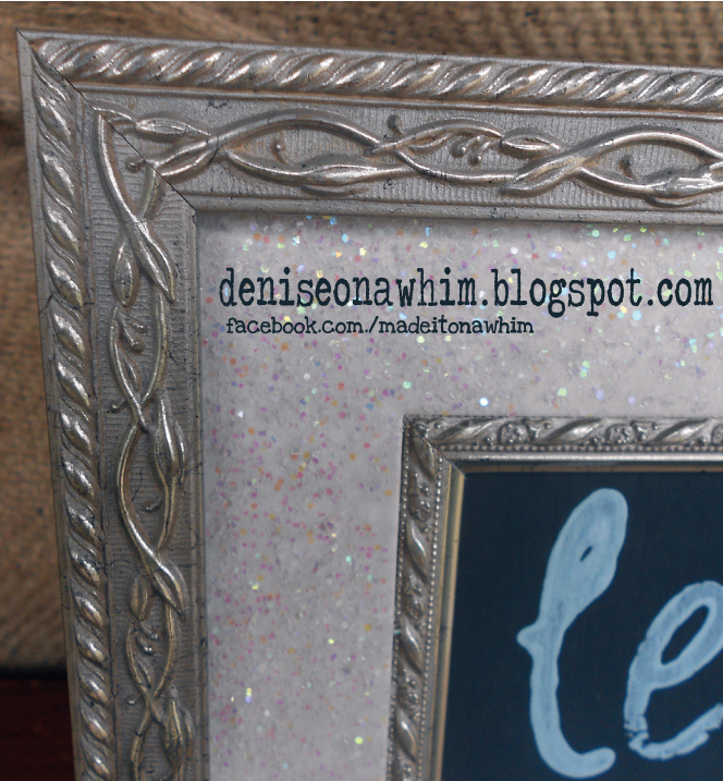 glittery winter framed art, crafts, decoupage