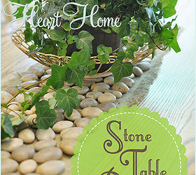 diy stone table runner, crafts, home decor, I brought a little of the outdoors in with this easy Stone Table Runner