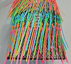 ombre neon zip tie pendant lamp, crafts, lighting, The light has great color and texture when the light is off
