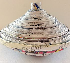 recycled newspaper bowl with lid diy, crafts, go green