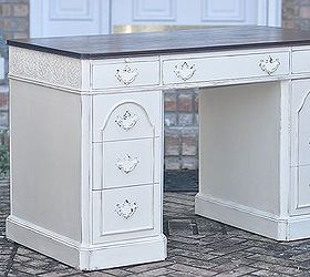 elegant country chic desk redo, painted furniture, Very Classy and elegant