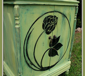 beat up antique music cabinet turned hand painted happy hoppy homebrew bar, crafts, kitchen cabinets, painting, repurposing upcycling