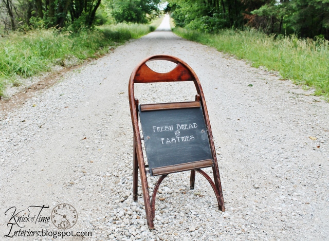 wooden folding chair into sidewalk chalkboard, outdoor living, repurposing upcycling