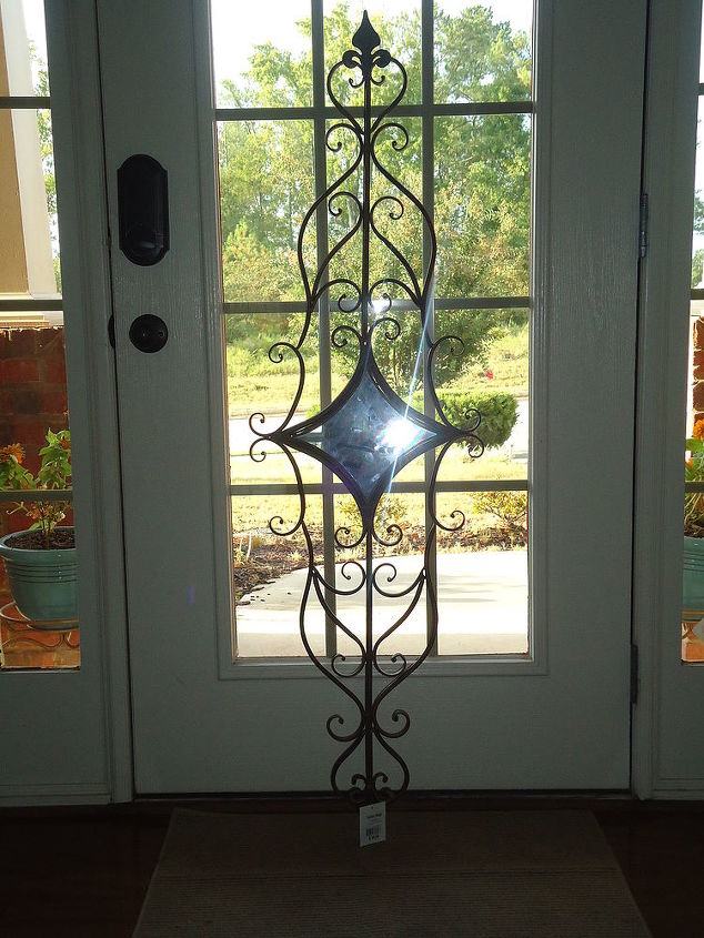 okay my front door was all chocolate brown it seemed boring to me so i decided to, home decor, iron piece i want to mount to the outside of the door