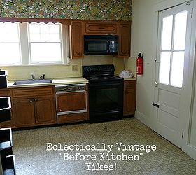 100 year old kitchen kitchen reno, home improvement, kitchen backsplash, kitchen design, The Before in all it s 70 s peeling paint curling vinyl floor glory See the full after here