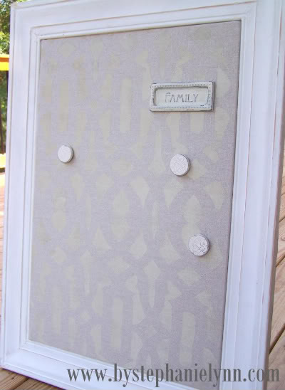 learn to stencil diy projects using trellis stencil, crafts, Trellis stenciled magnetic memo board