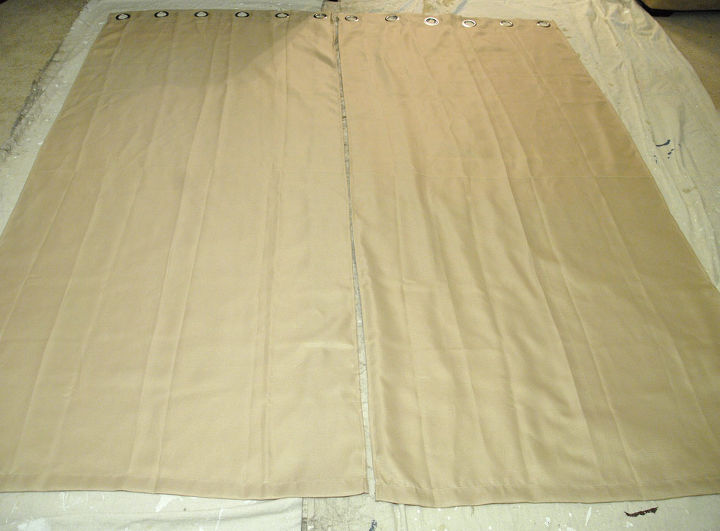 how to stencil curtains learn from my mistakes, crafts, reupholster, window treatments, Here are the panels laid out ready to paint