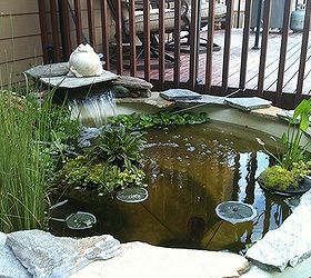 we have a hot tub turned into a pond great addition to my backyard paradise, outdoor living, ponds water features