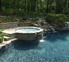 a facelift for a 22 year old this one needed it see how we transformed this, outdoor living, pool designs, spas, New acrylic replaces the old concrete spa This new spillover spa has molded seats for more comfort