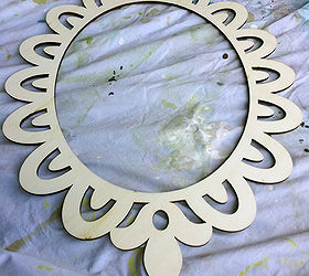 a bright and fresh spring wreath, crafts, wreaths, Start with a laser cut wood frame and paint your color of choice