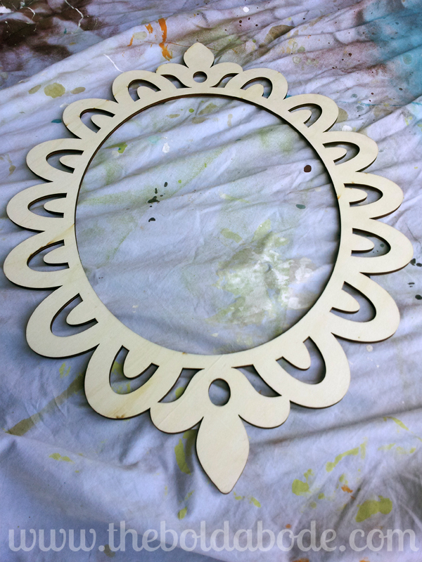a bright and fresh spring wreath, crafts, wreaths, Start with a laser cut wood frame and paint your color of choice