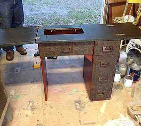 sisters sewing machine cabinet, painted furniture, repurposing upcycling, Sewing machine cabinet