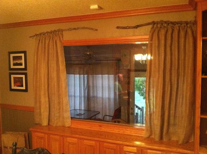 burlap curtains, home decor, reupholster, window treatments