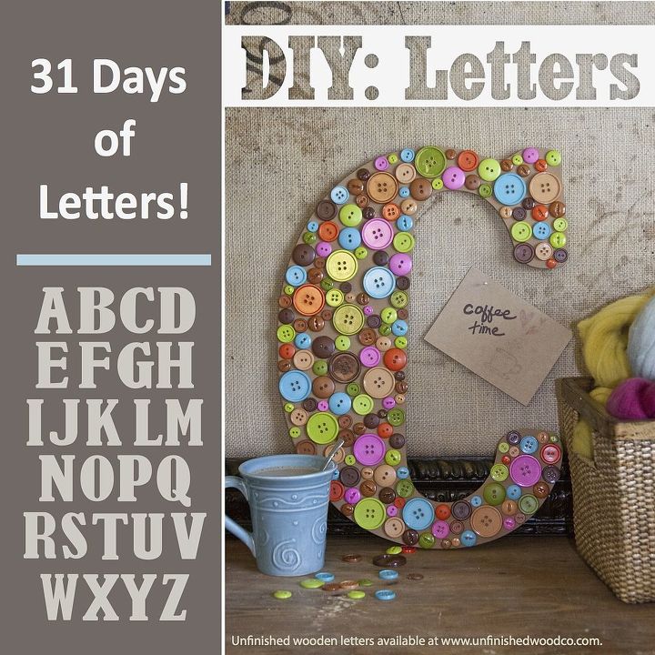 31 dias de letras de madeira