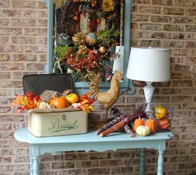 southern home fall tour, seasonal holiday d cor, wreaths, Vintage styled front porch with thrift store finds