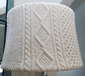 no sew sweater lampshade and i do mean no sew, crafts, home decor, The beautiful texture instantly says warm and cozy